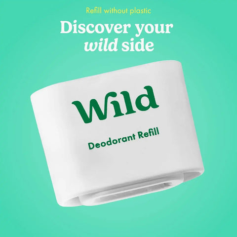 Wild Aluminum Free Natural Deodorant Refills - Fresh Cotton & Sea Salt - Women & Men's - Fits Wild Refillable Case - 24 Hour Odor Protection - Box of 3