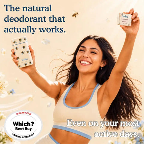 Wild Aluminum Free Natural Deodorant Ultimate Starter Kit - Bee Print Case - Natural Ingredients & 24 Hour Odor Protection - Women's - Variety of Scents - Case + 5 Refills