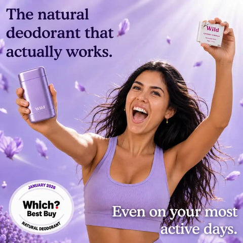 Wild Aluminum Free Natural Deodorant Ultimate Starter Kit - Purple Case - Natural Ingredients & 24 Hour Odor Protection - Women's - Variety of Scents - Case + 5 Refills